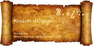 Minich Ágnes névjegykártya