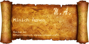 Minich Ágnes névjegykártya